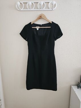 Talbots Black Short-Sleeve Sheath Dress